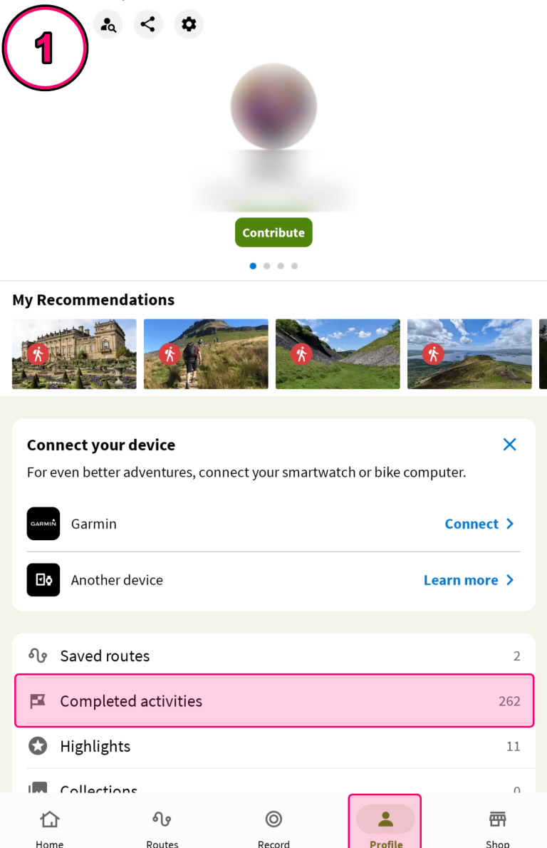 Kamoot Export GPX file Step 1. Go to profile, then Completed Activities. Kamoot Export GPX file Step 1